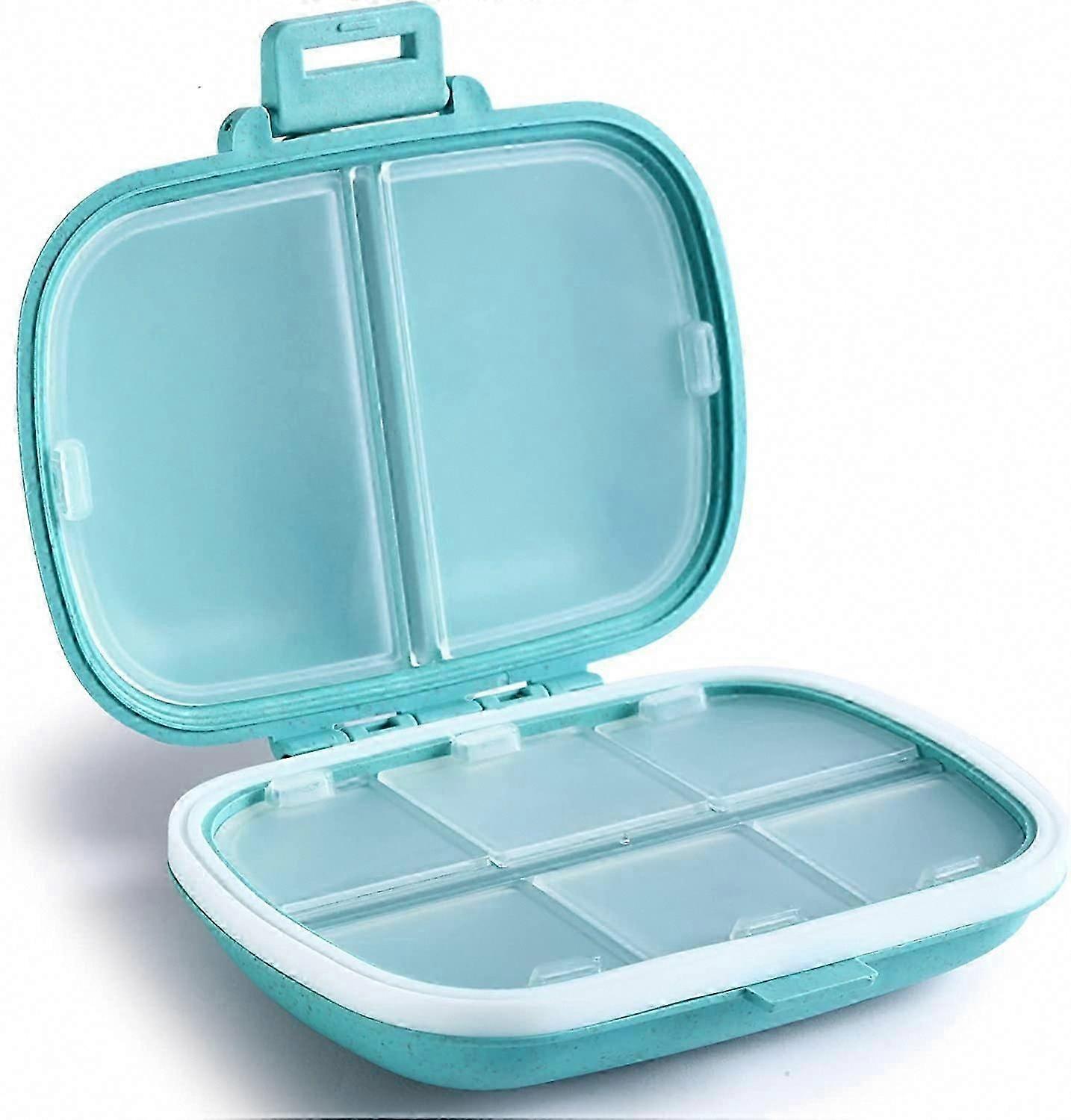Daily Pill Organizer - 8 Compartment Portable Pill Case for Vitamins & Cod Liver Oil