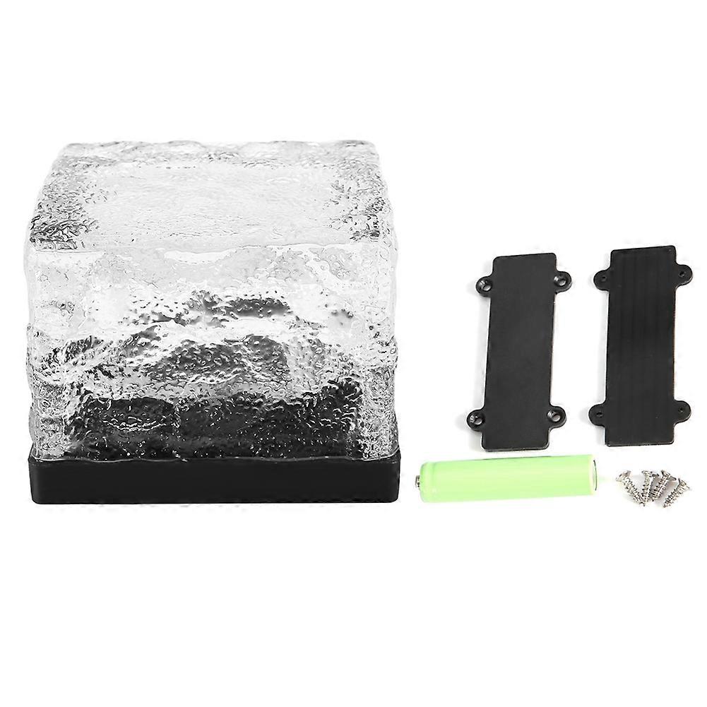 Waterproof Solar LED Ice Brick Shape Buried Light Outdoor Garden Blue Light