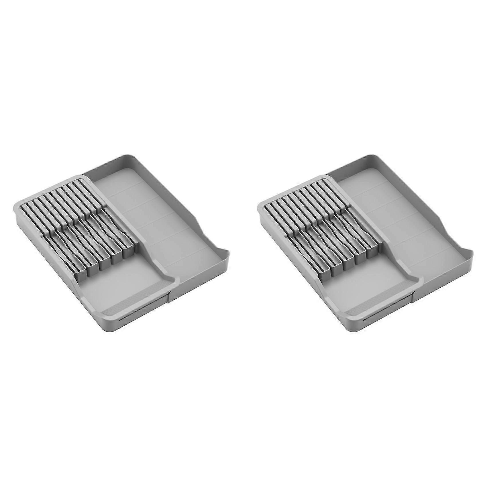 Knife Holder, Drawer Knife Block Holder with Expandable Cutlery Tray