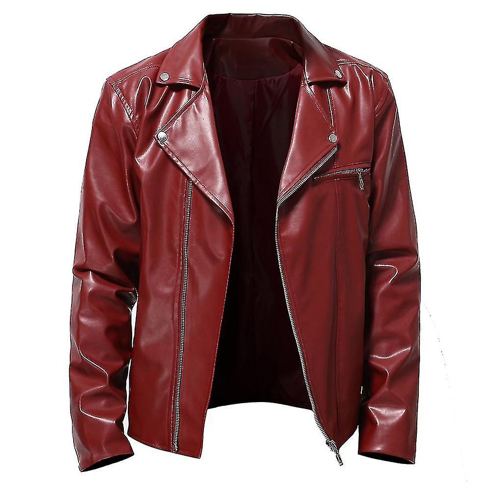 thumbnail image 1 of Chaqueta de cuero de motocicleta con solapa informal de todo fósforo de Pu de otoño 1 año, 1 of 4
