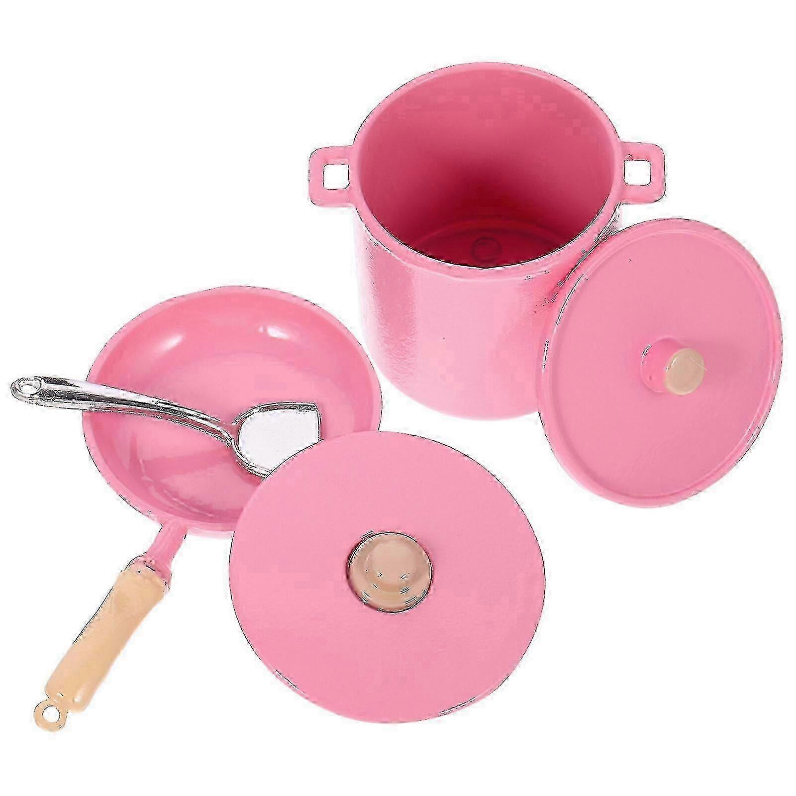 1 Set Miniature Doll House Cookware Mini Kitchen Pan Pot Model BD