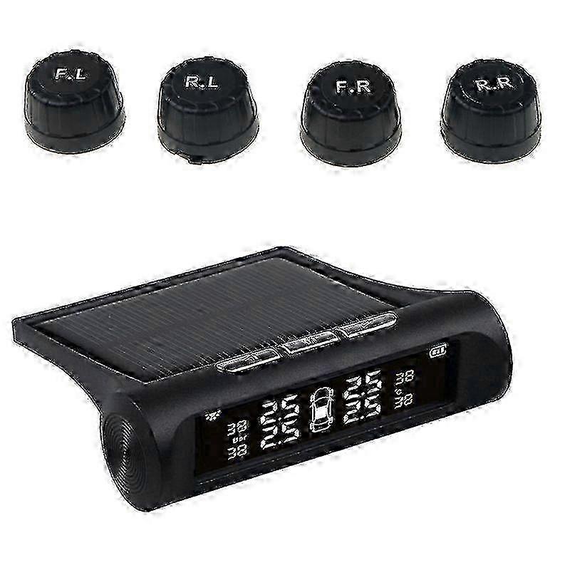 Universal Solar-Powered Wireless TPMS Tire Pressure Monitoring System for Cars & Trucks