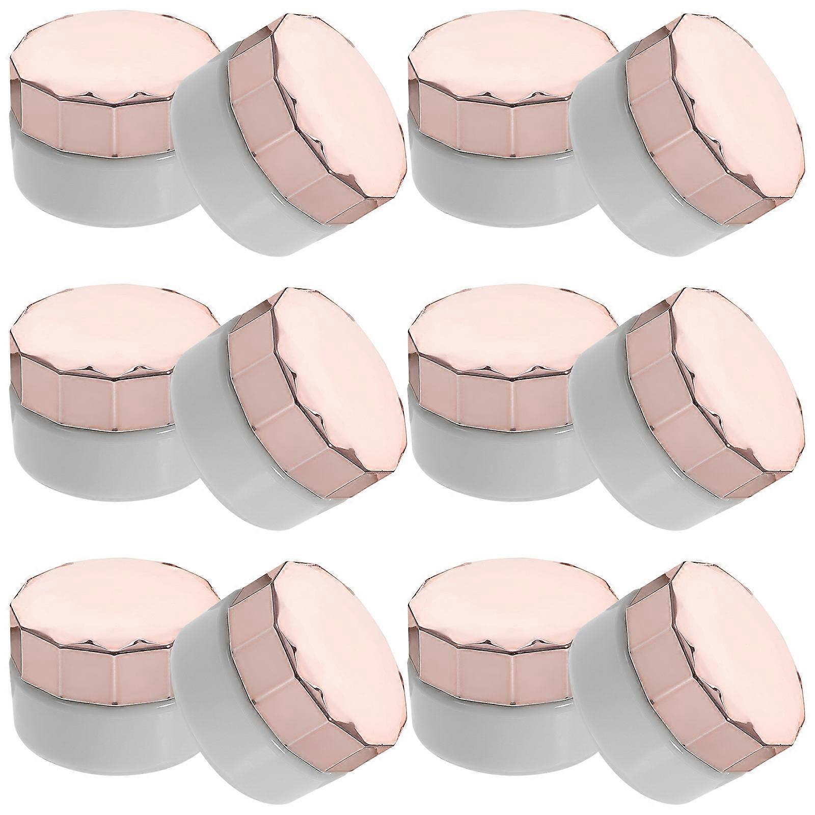 12 pcs Plastic Refillable Cosmetic Jars Empty Cream Lotion Container Makeup Box with Lids