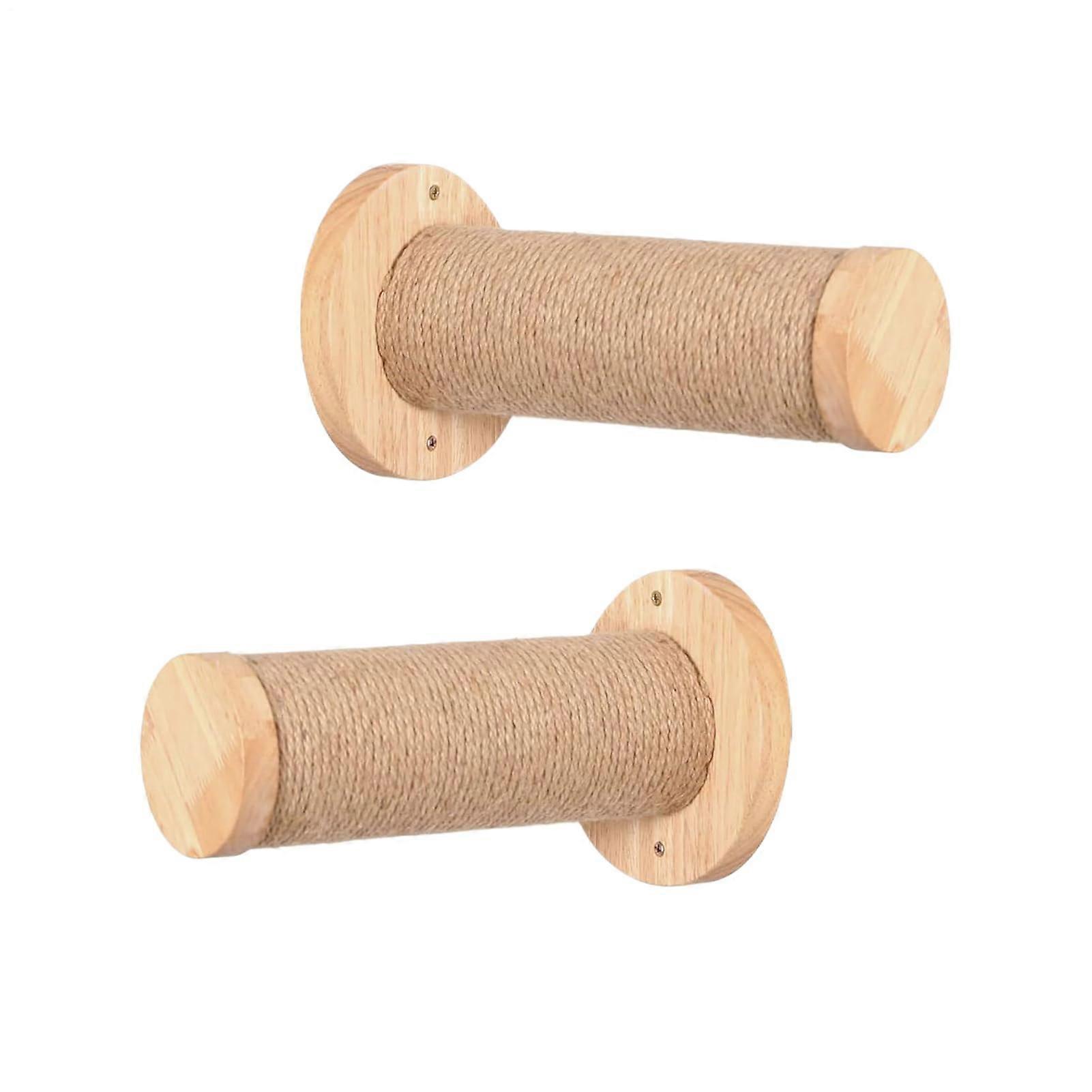 Cat Climbing Shelves, 2X Wooden WallMounted Scratching Post Ladder for Large Cats