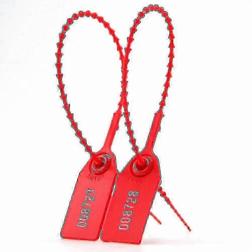100-Pack Red Security Seals, 250mm Tamper-Proof Zip Ties with Self-Locking Design for Fire Extinguishers