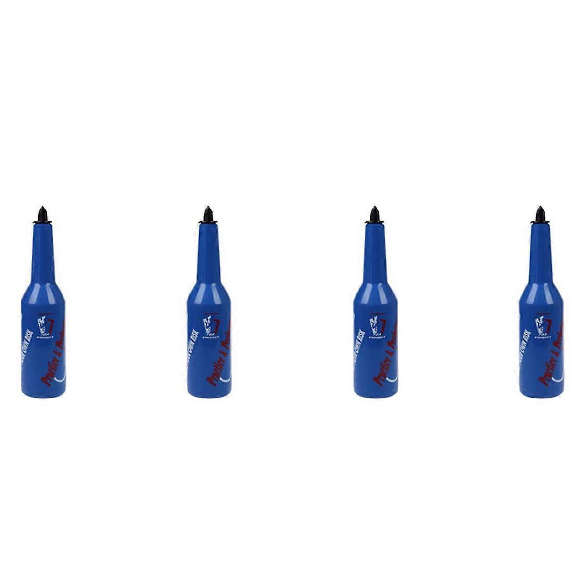 4X Flair Bartender Bartending Practice Bar Pub Bottle Wine Cocktail Shaker - Blue