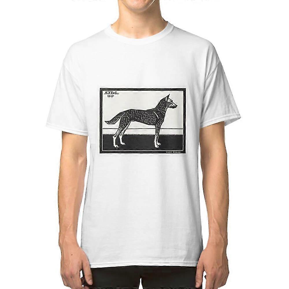 Bocetos a lápiz de un perro camiseta de 1917
