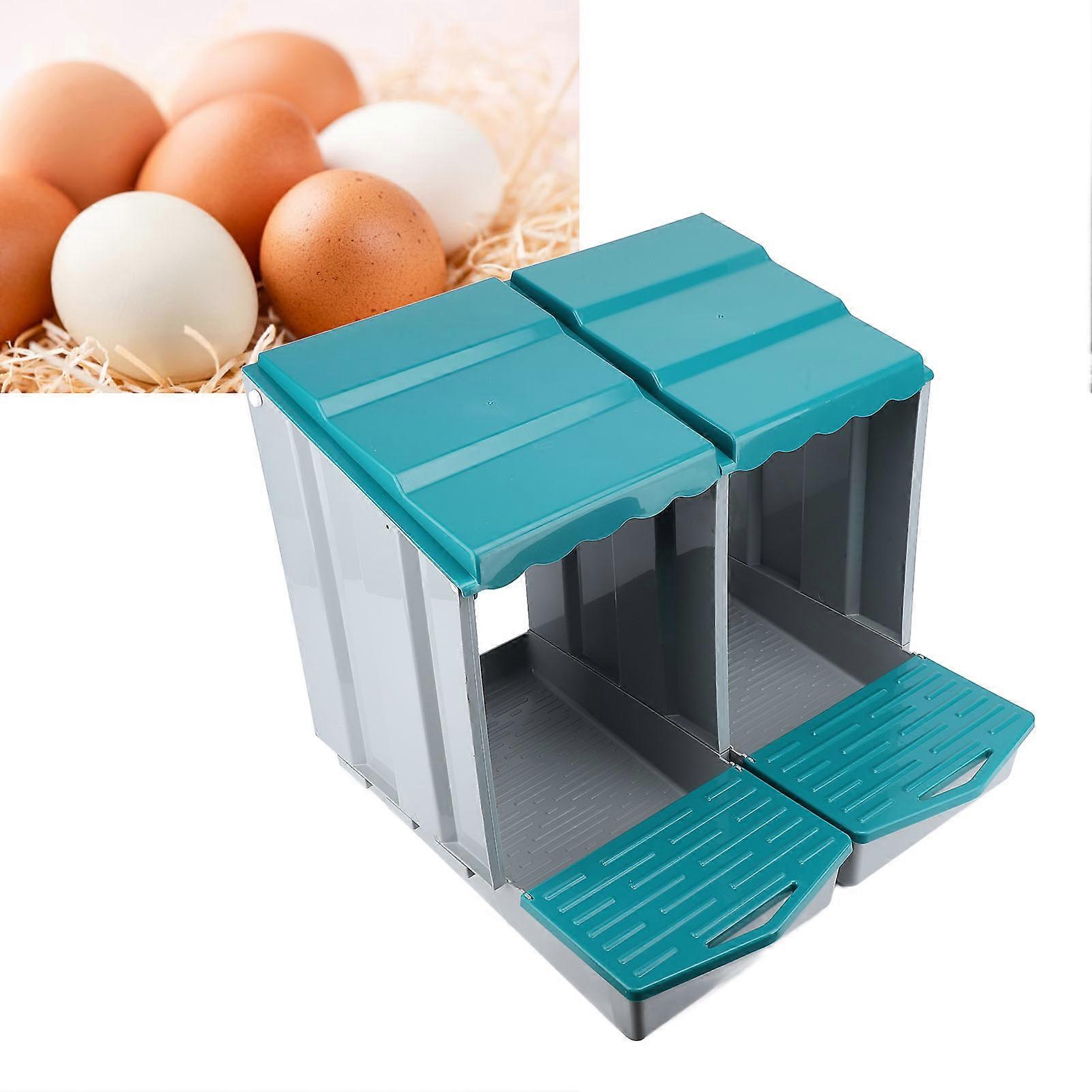 Chicken Nesting Box PP 2-Compartment Spacious Egg Laying Coop
