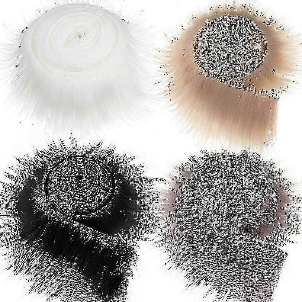 1.5m Faux Fur Ribbon Tapes Trim Fabric Roll Plush Fur Stripe Long P...