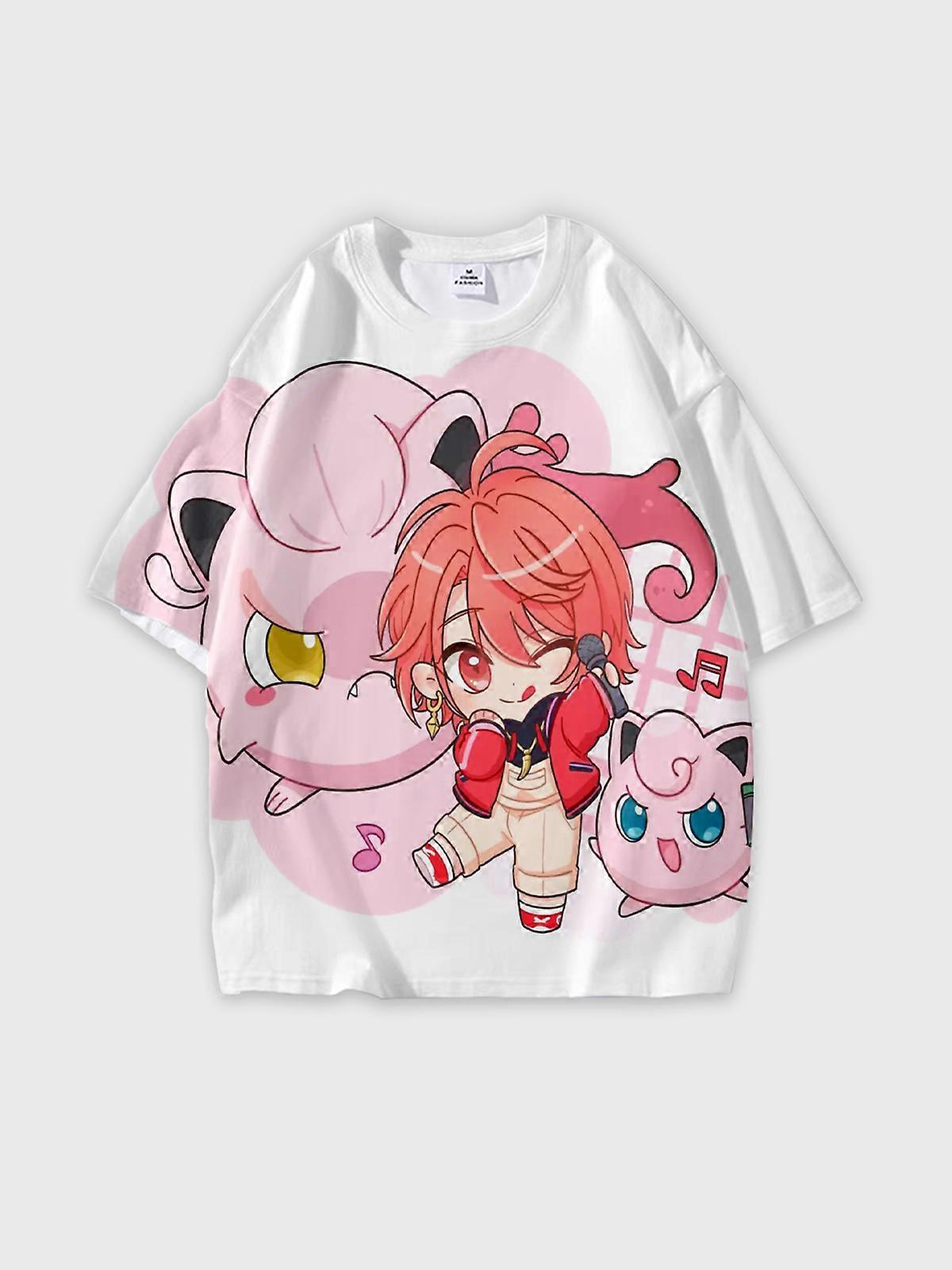 T-Shirt Round Neck, Loose Short Sleeve Paradox Live THE ANIMATION Graphic Tee, Unisex Summer Casual Top V1386