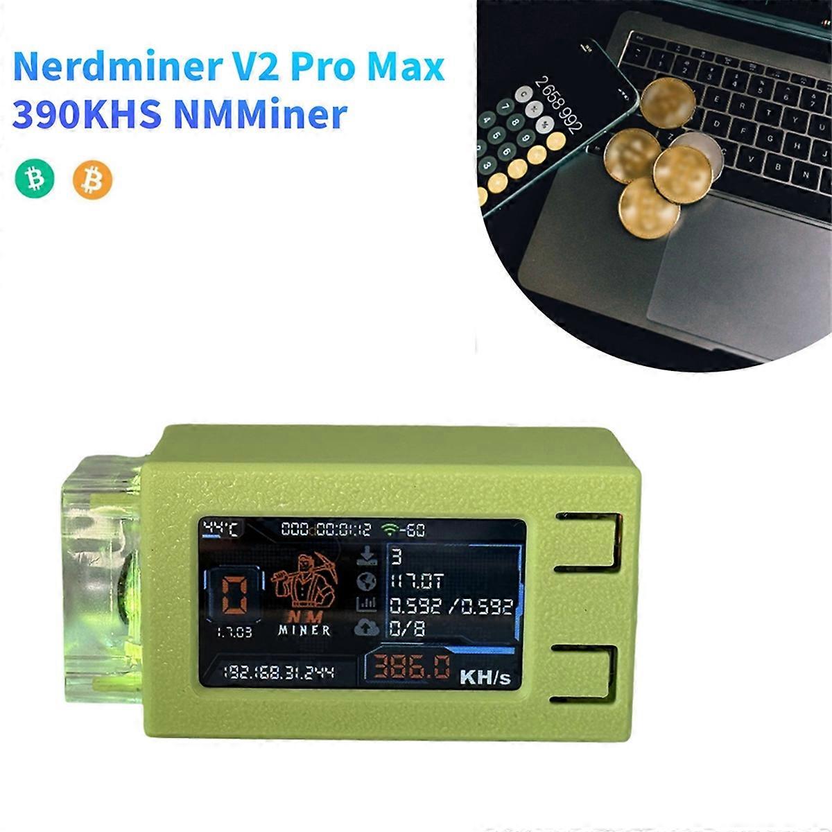 Nerdminer V2 Pro Max with RGB Cool Fan 390KH/S Solo Lottery Miner BTC Miner  Nerd