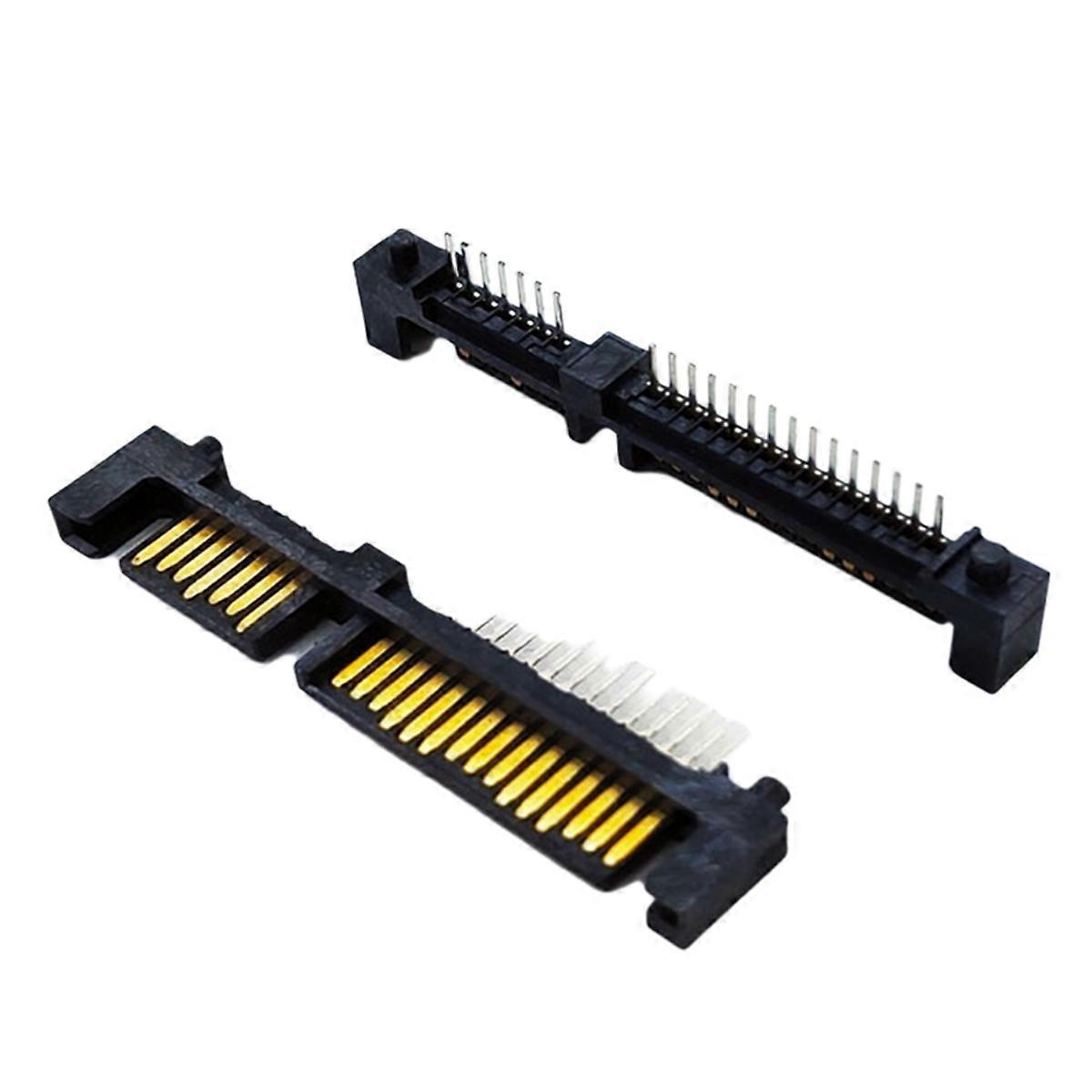 100pcs 7+15 22 Pin Straight Male Interface Socket Connector Port for Hard Drive HDD 22P
