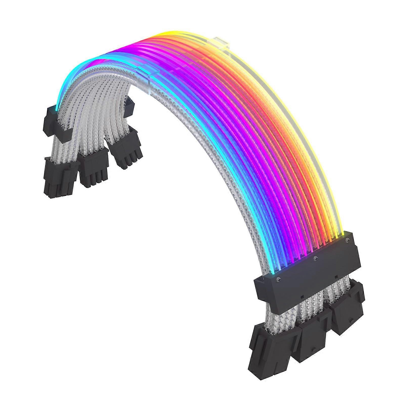 ARGB Extension Sleeved Cable 3x8Pin RGB PSU Cables Double End Synchronized PSU Cable For Computer Case CPU GPU