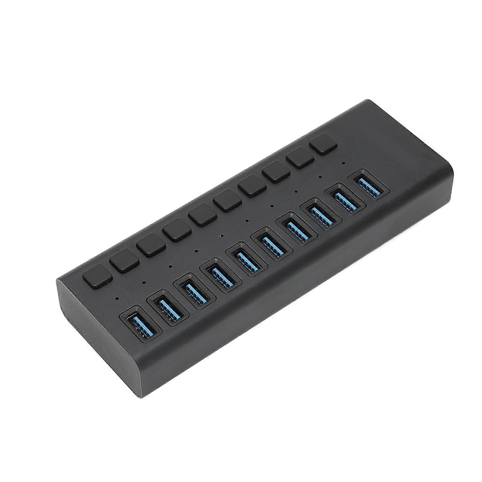USB3.0 Hub HS-710 10-Port Dockingstation Schwarz EU Fast Speed