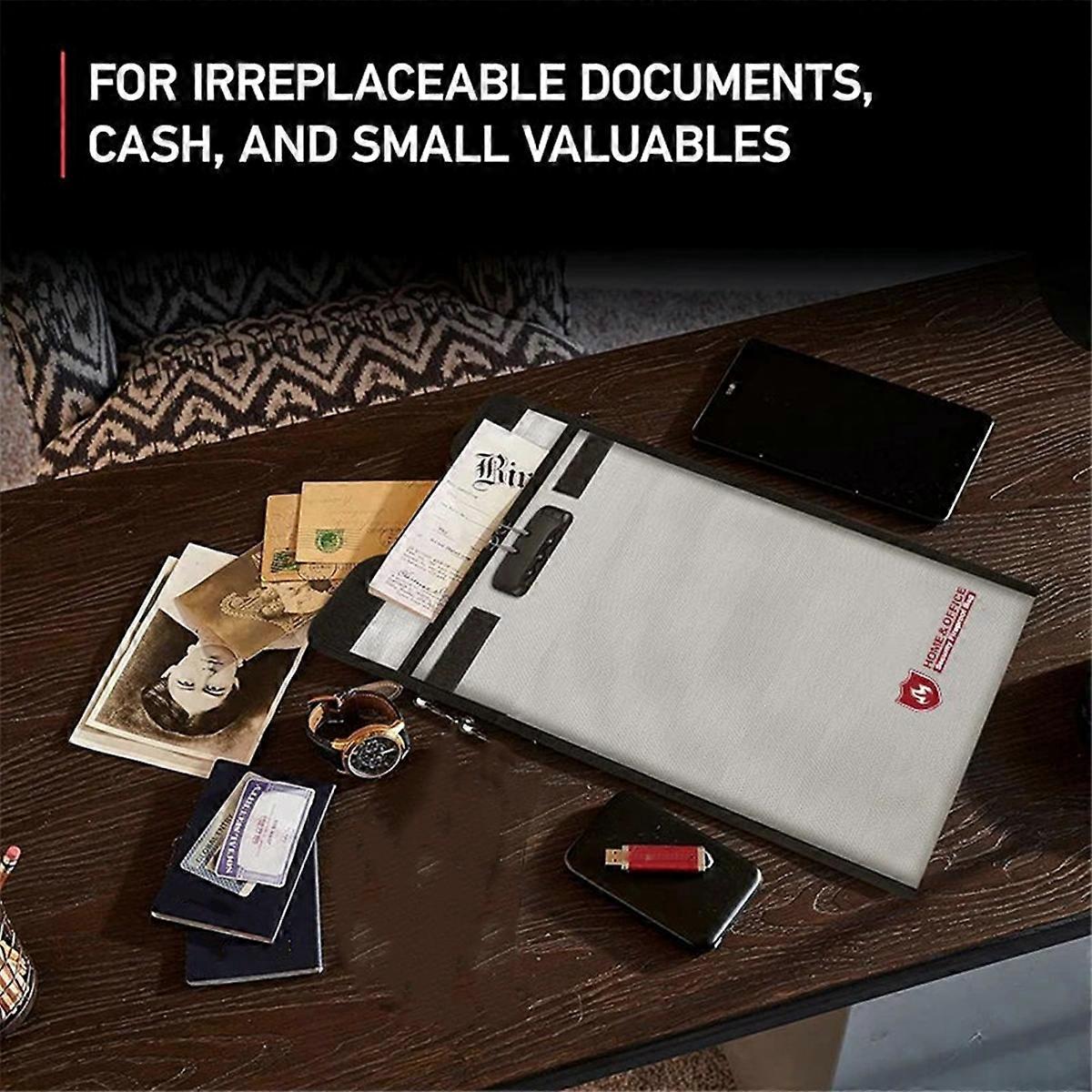Fireproof Waterproof Safe Document Bag with Zipper File Passport Storage Bag High Temperature Resist