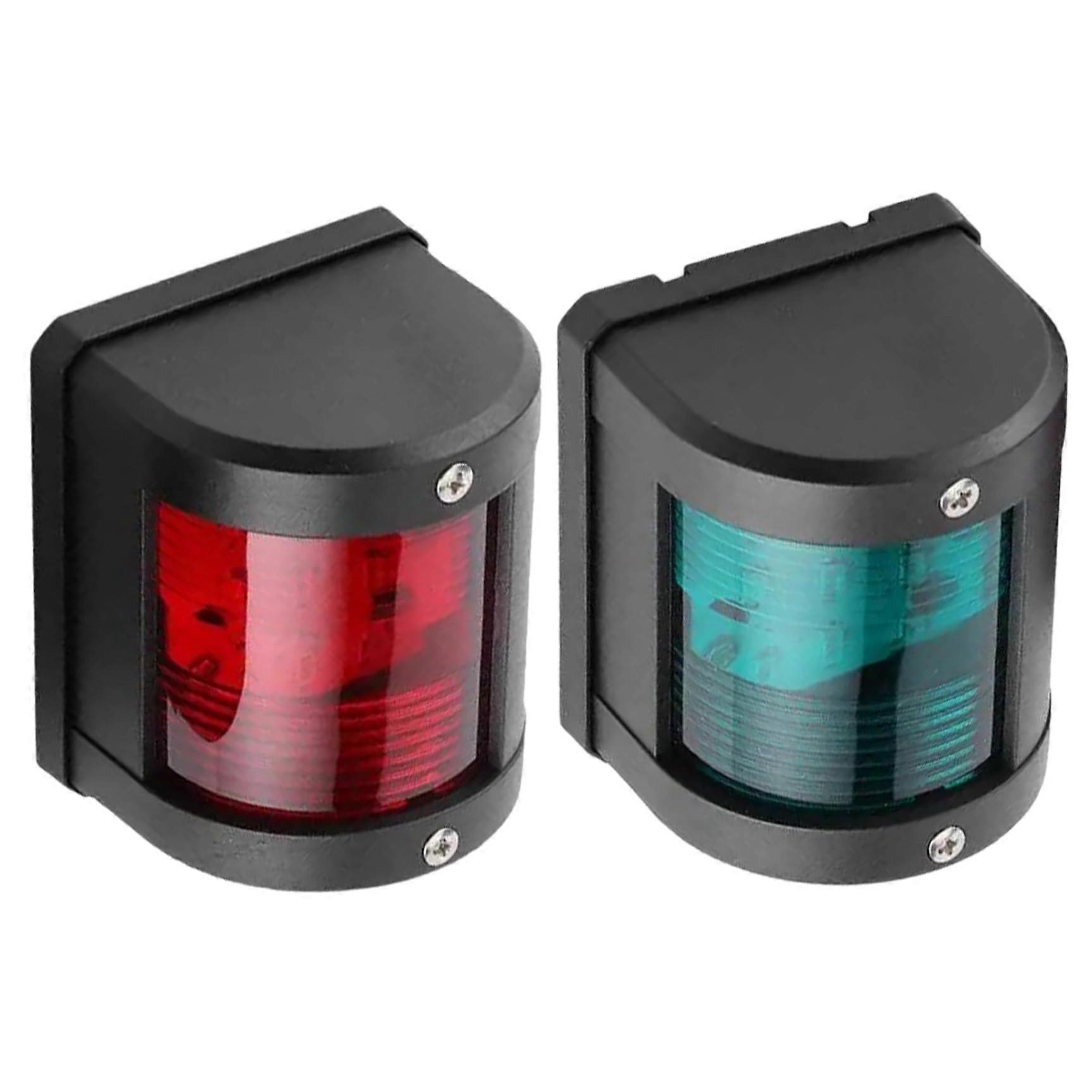 Boat Navigation Lights LED Marine Navigation Lights Replacement 2 Pcs Left Red & Right Green 12/24V 5W 3x2x1.5 ABS PC