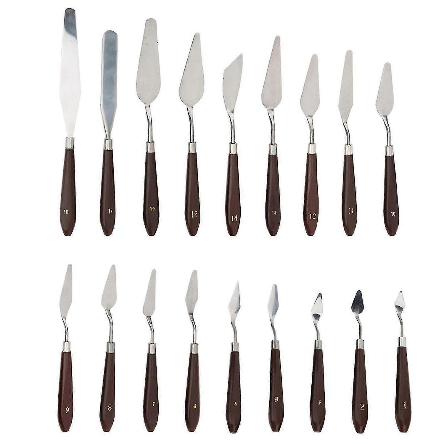 2025 Latest Model 18Pcs Paint Scraper Knife Exquisite Plastic Handle Oil