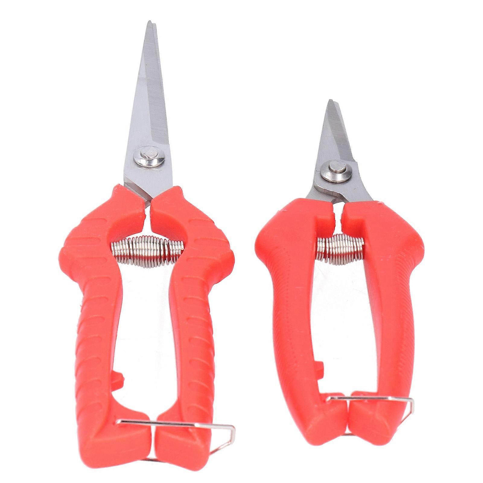 2Pcs Long-Handled Stainless Steel Pruning Shears Bypass Secateurs