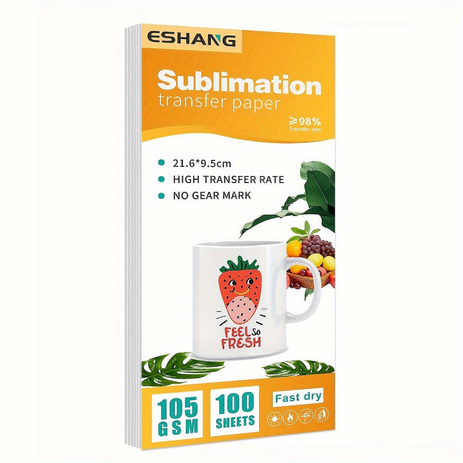 100 Sheets Heat Transfer Paper 3.7*8.5 Inch(9.5*21.6cm) Quick-Drying Sublimation Paper For Mugs