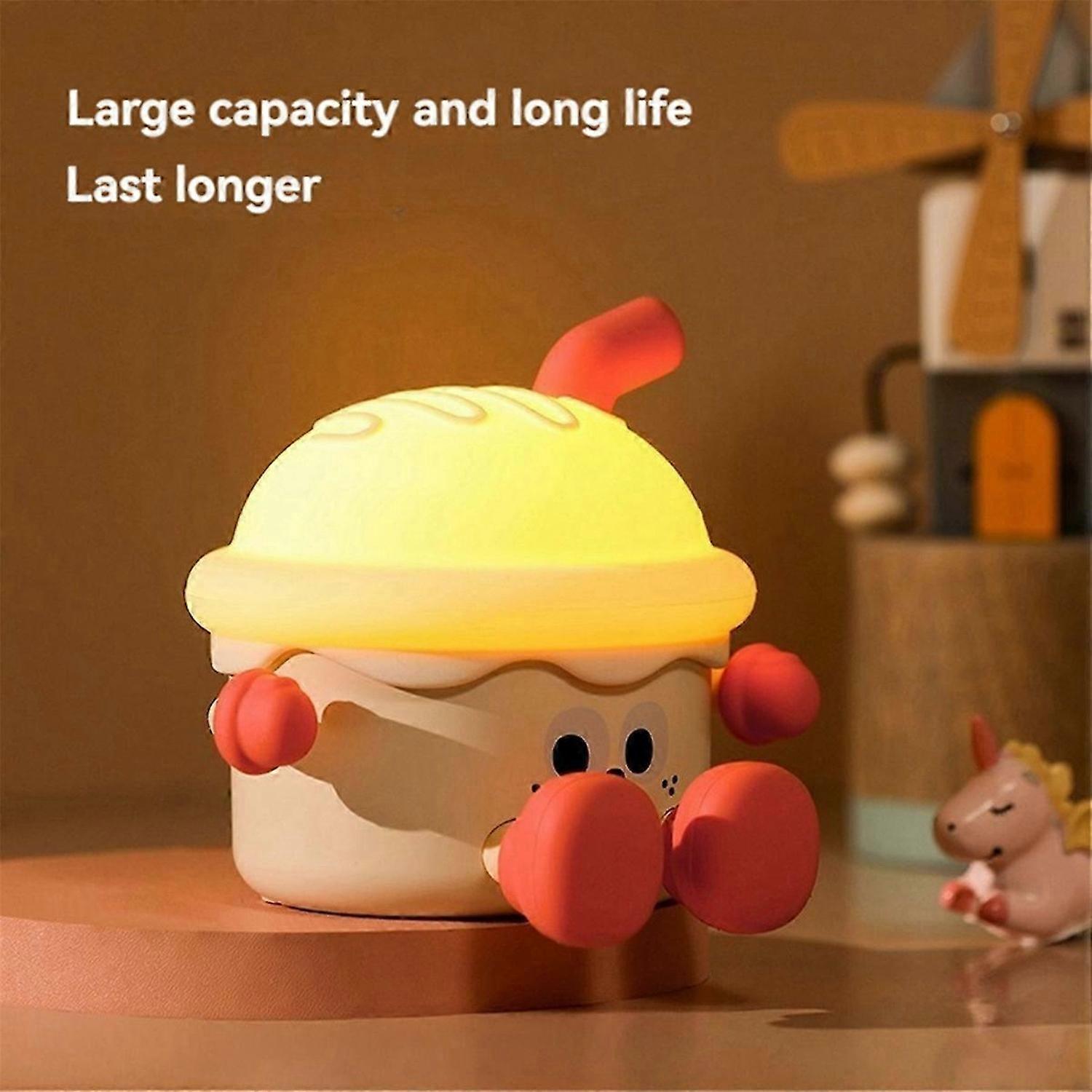 Birthday Cake Night Light Ornament Bedside Sensor Pat Lamp white