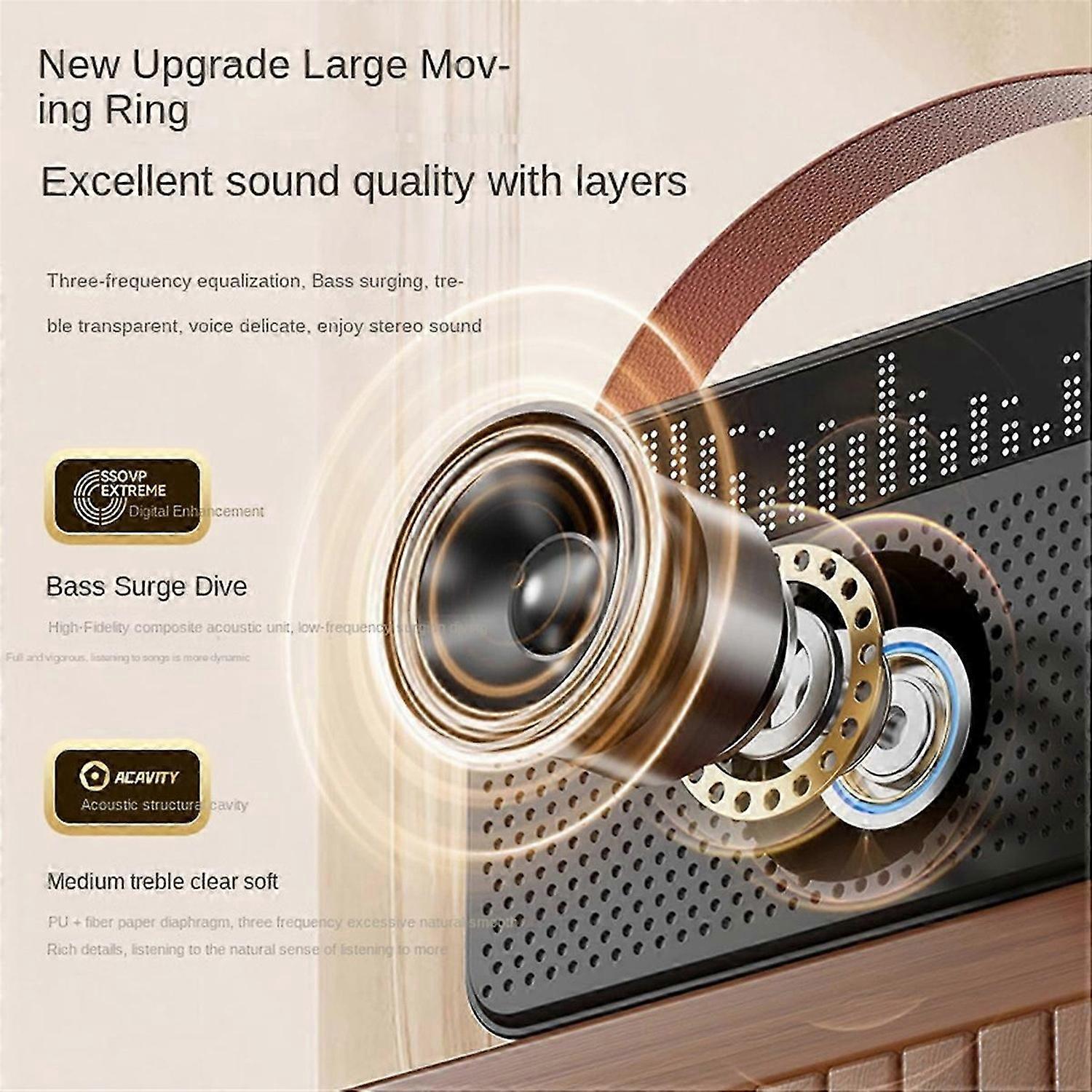Protable Bluetooth Speaker with Lyrics Display Speaker White