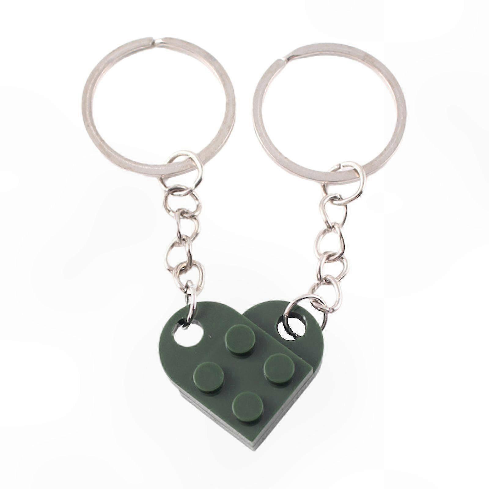 Valentine's Day Heart Keychain Crafted with Building Blocks - 14 Color Options for a Unique Gift Idea