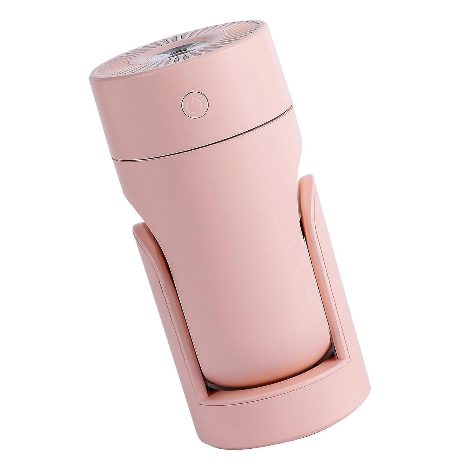 Mini Shake Head Humidifier 2 Levels Mist Quiet Pink for Desktop