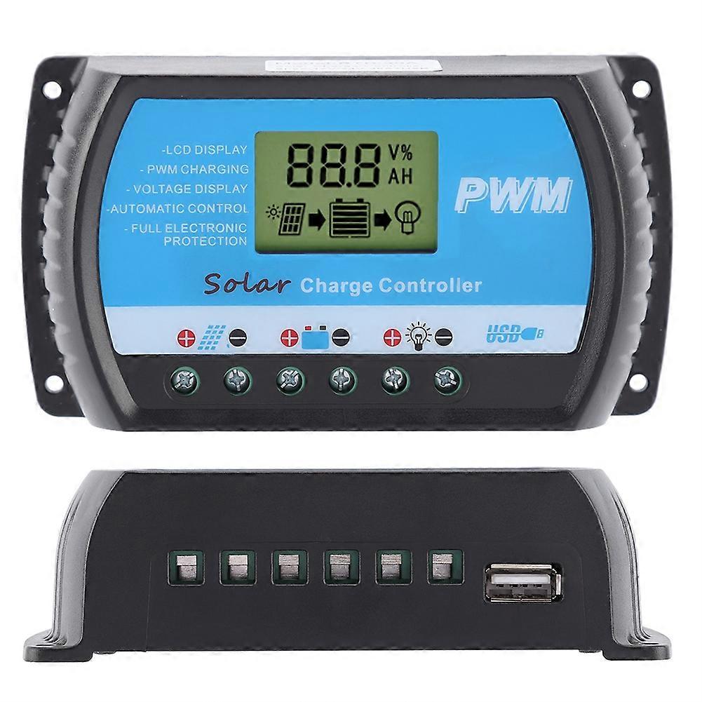 12V 24V PWM Solar Charge Controller 10A with LCD & USB Output