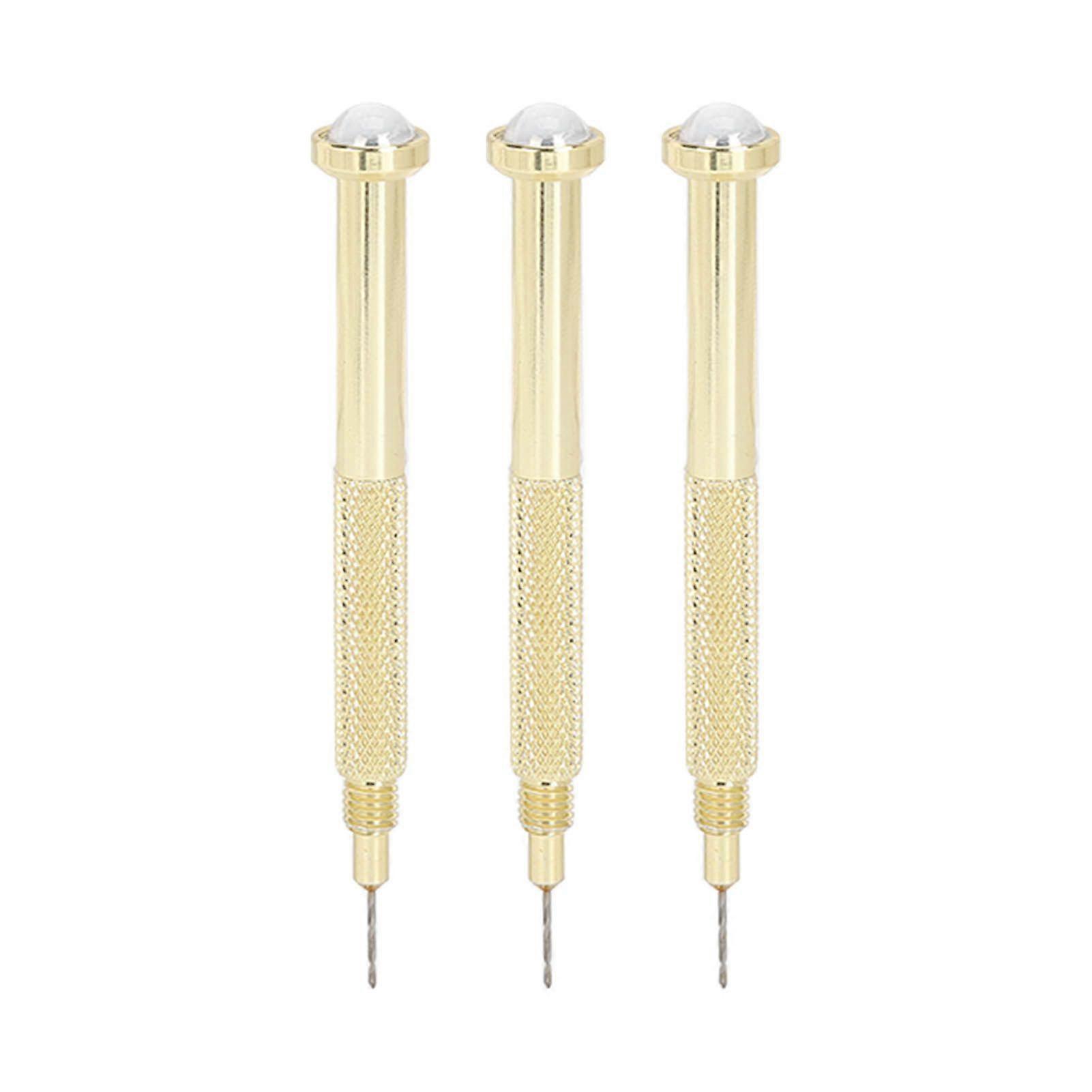3pcs Nail Art Piercing Tool Accurate Drilling Alloy Manual Nail Piercing Tool for Tips