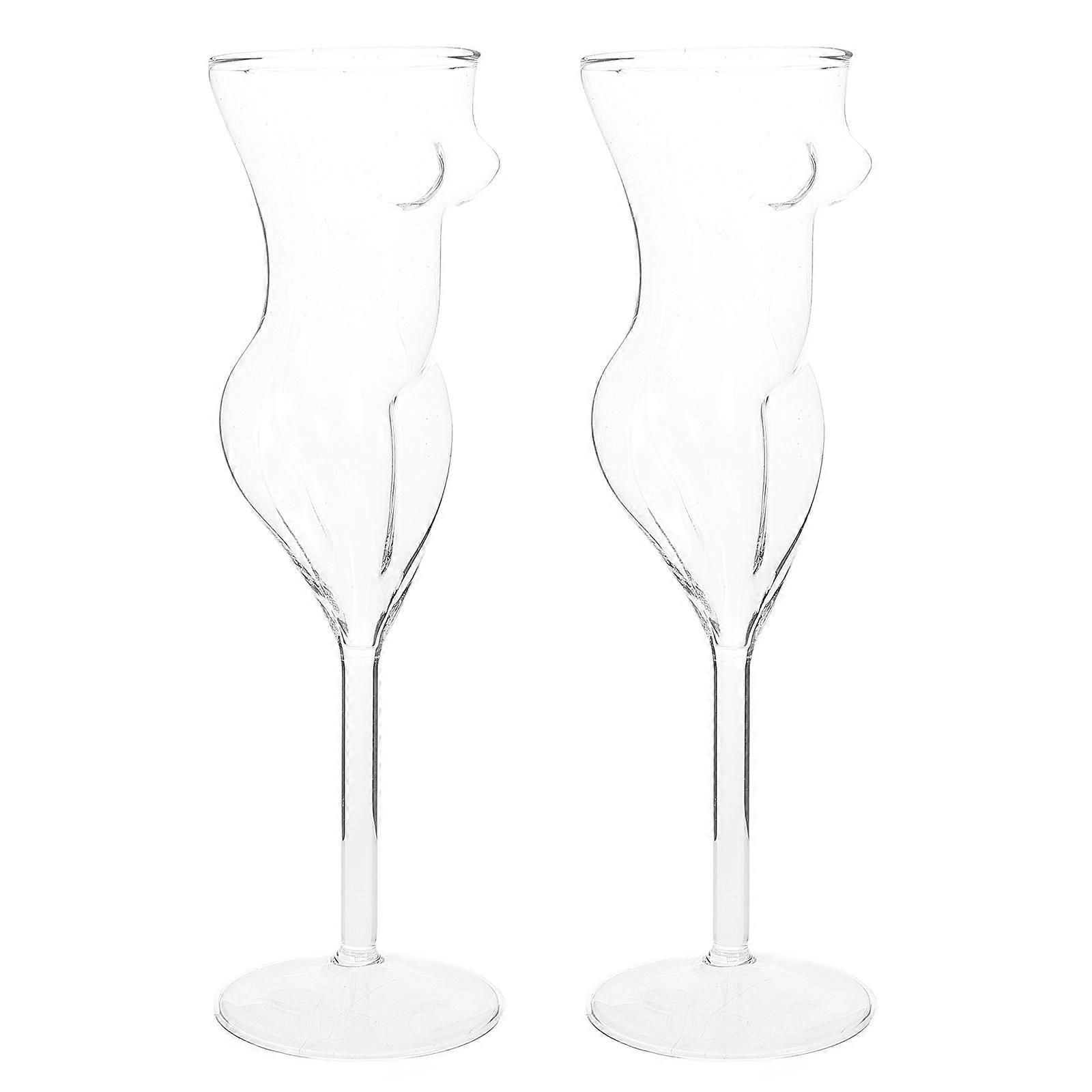 Wine Glass Transparent Human Body Shape for 2Pcs Creative Glasses