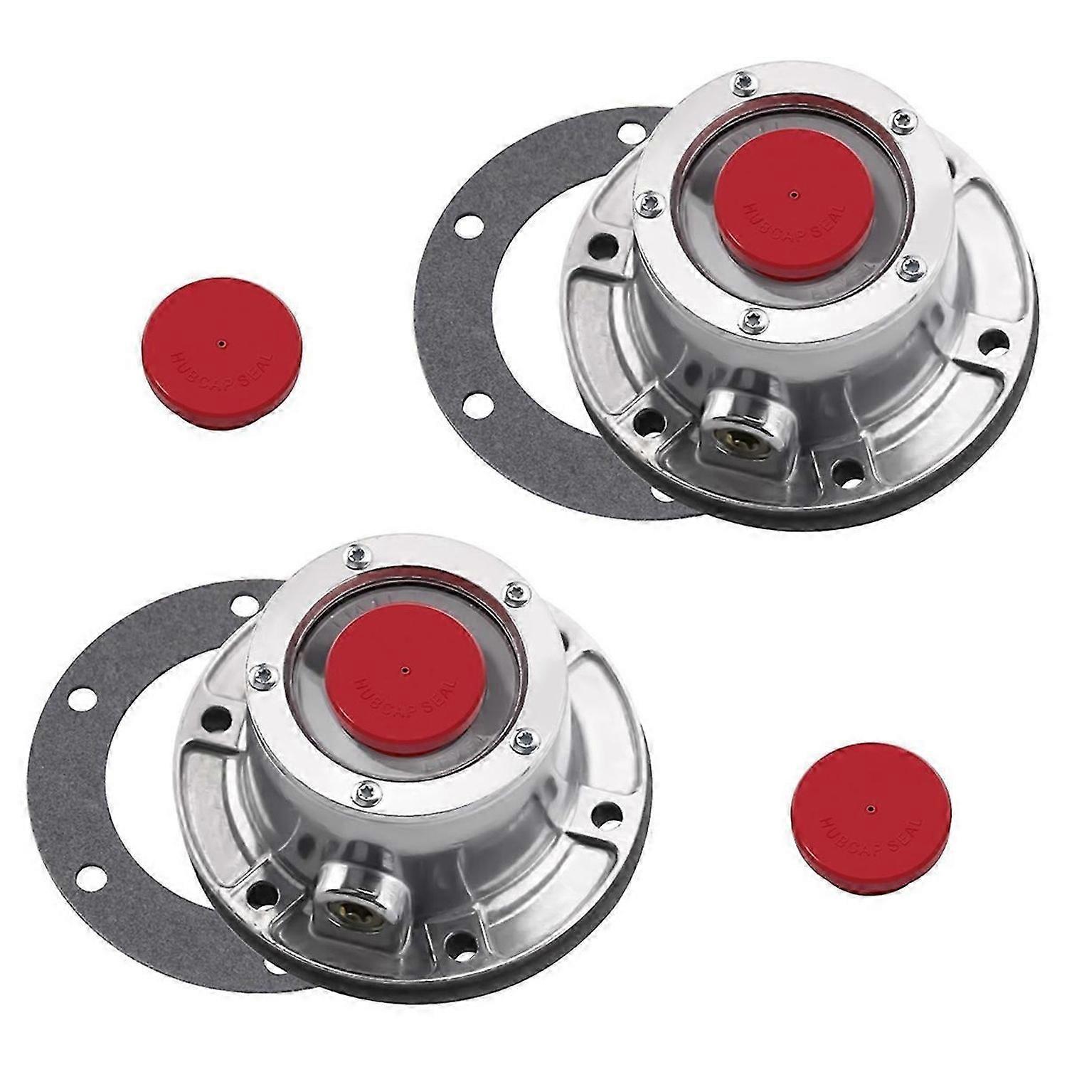 343-4024 Trailer Hub Caps for Stemco,Aluminum Hub Cap for Trailer Axle with Extra 4 Rubber Plugs and