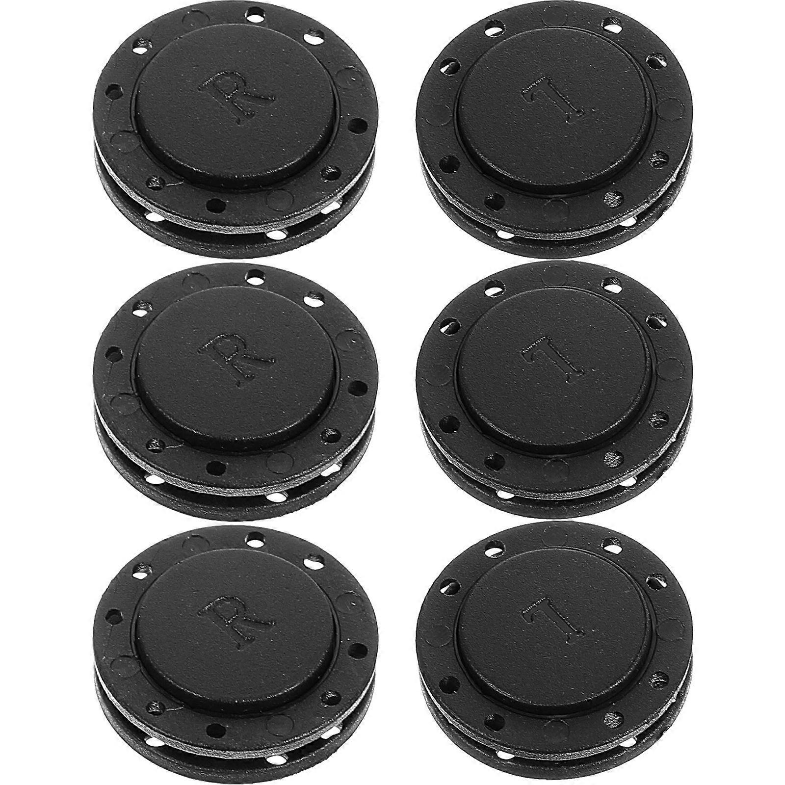 6 Pairs Magnetic Buttons Coat Snaps Buttons Invisible Snaps Fasteners Press Studs DIY Sewing Accessories (Black, Diameter 2.2cm)