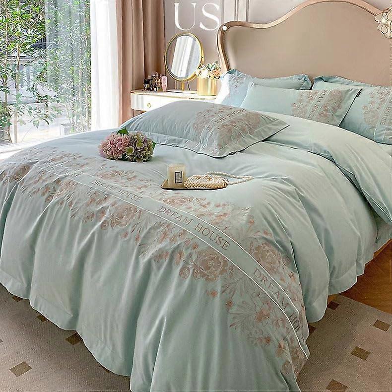 Queen Sheet Sets 4Piece Bedding Cotton Quilt Cover Included Flat Sheets Pillow Shams and Pillowcases Queen Size