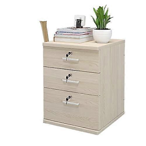 3Drawer Wood Filing Cabinet With 4 Wheels Size C Mobile Office Storage Wood File Cabinet Wood Finish