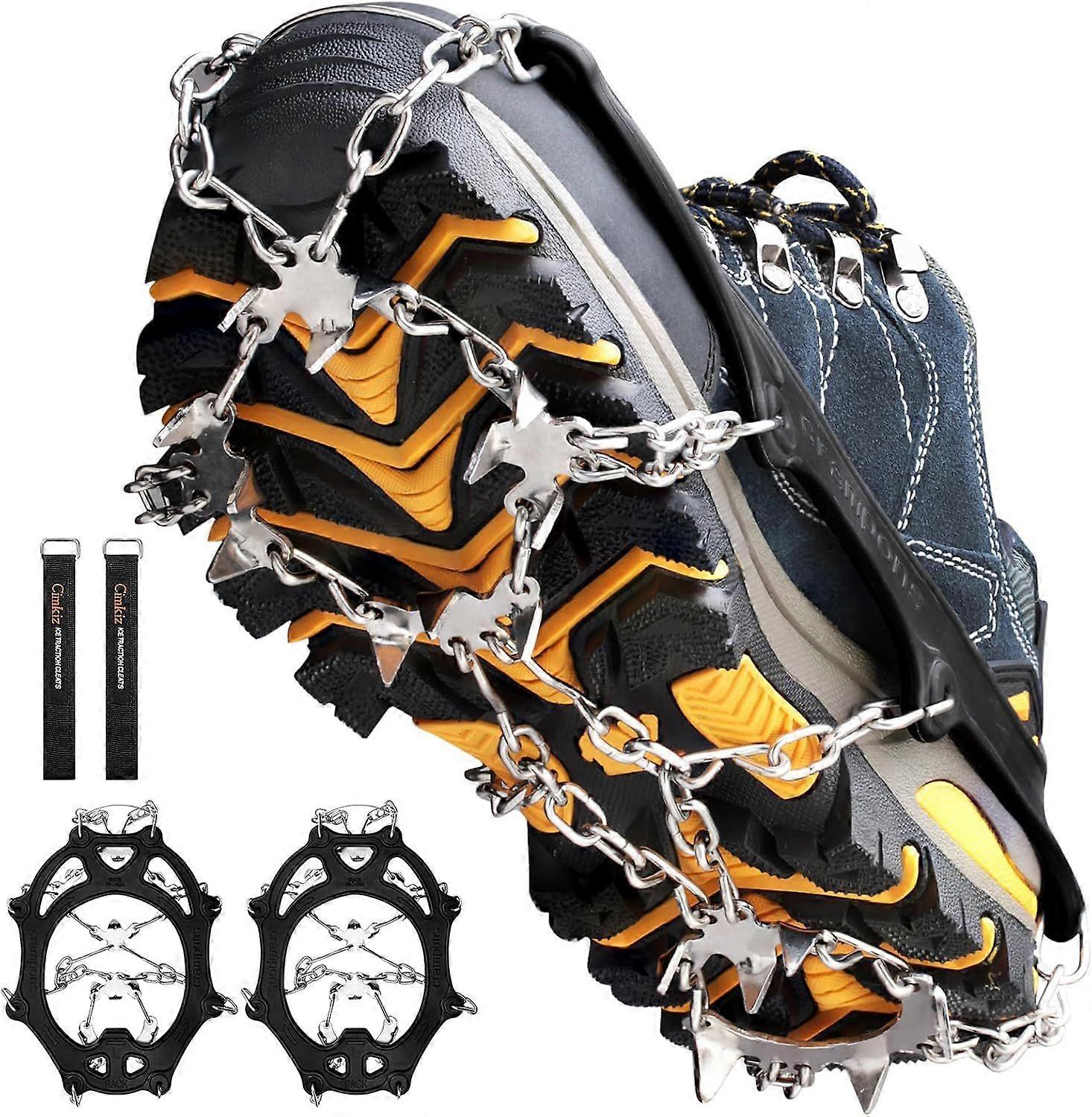 High-quality crampons provide a strong, non-slip grip on the snow and are