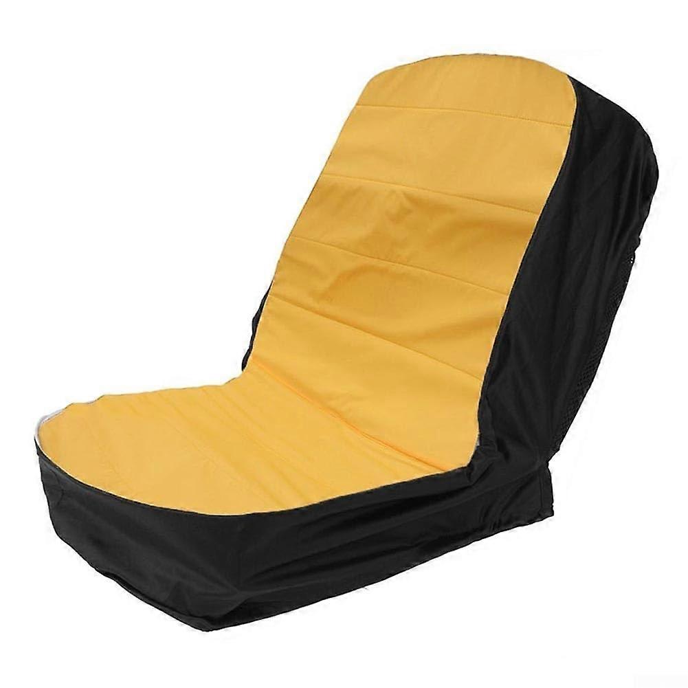 Waterproof For Seat Cover Riding Lawn Mowers And Tractors With Elastic Shock Cord And Rear Pockets Yellow