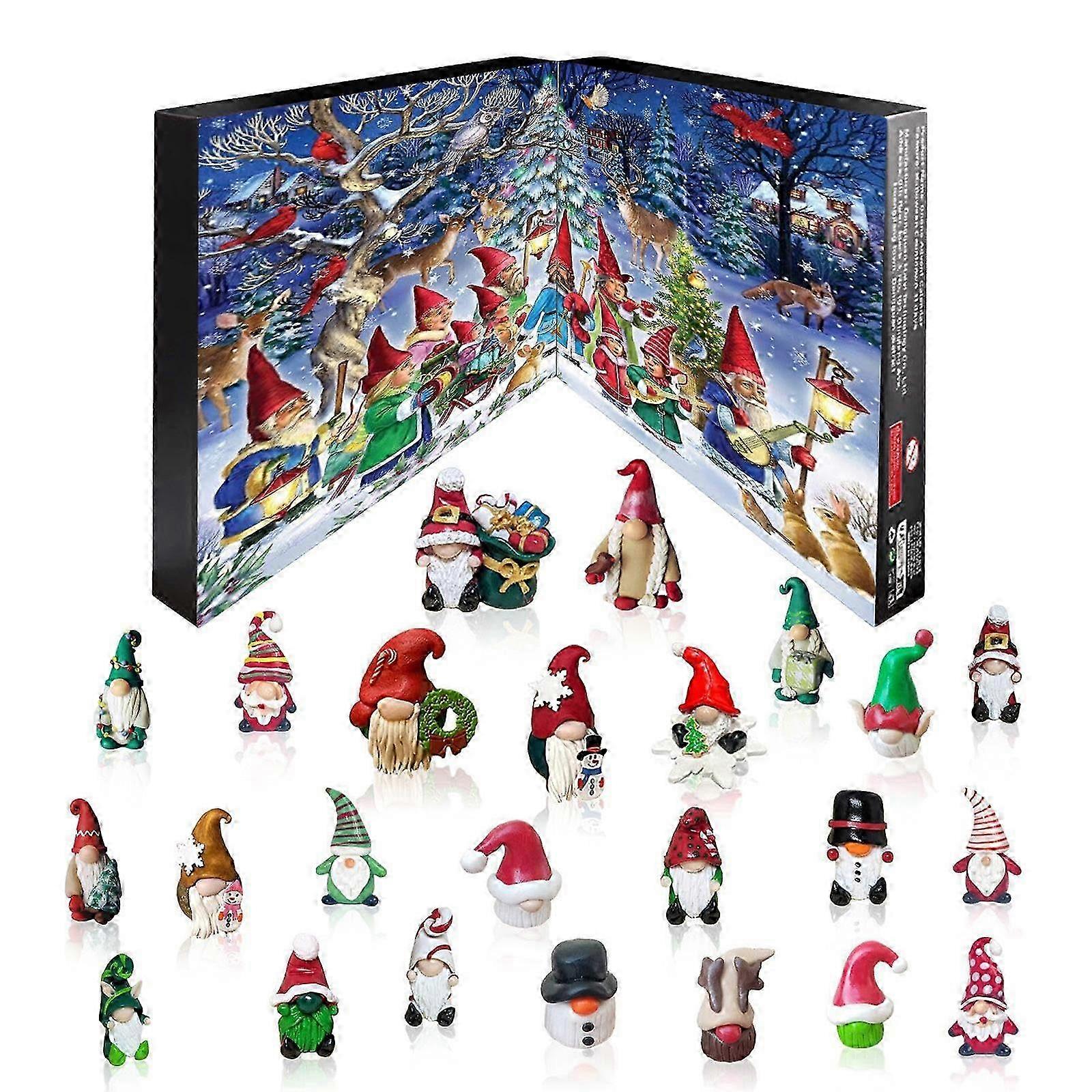 Christmas 2024 Advent Calendar Resin Gnome Set 24PCS 2025