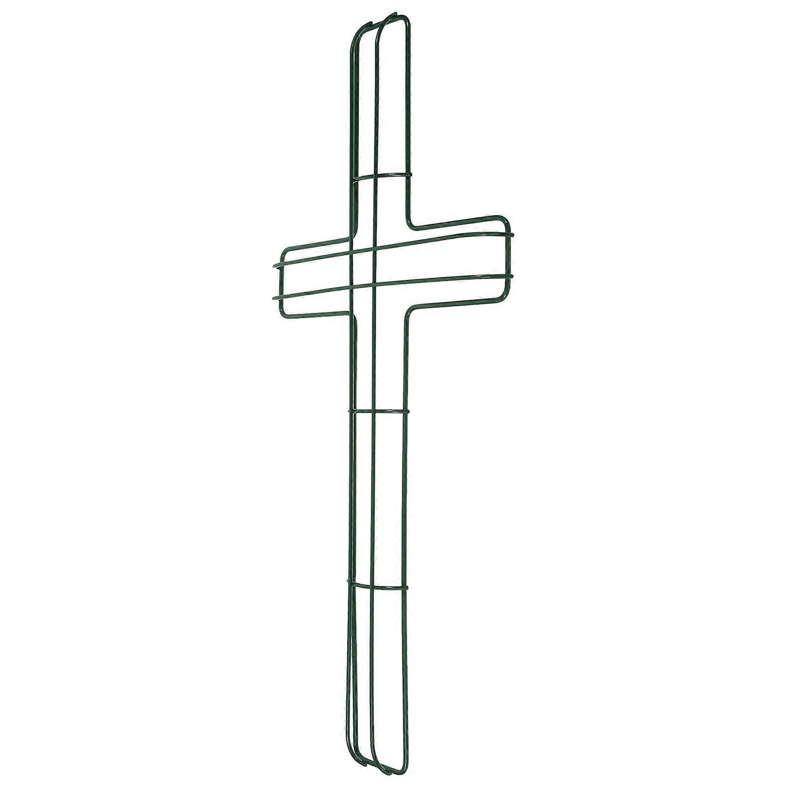 Cross Shaped Wreath Frame for Christmas 4Pcs Green Iron Metal Wire
