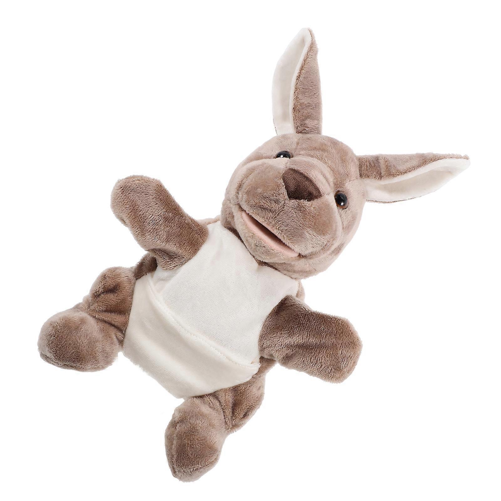 Interactive Animal Hand Puppet Toy Grey for Role Play 3Pcs