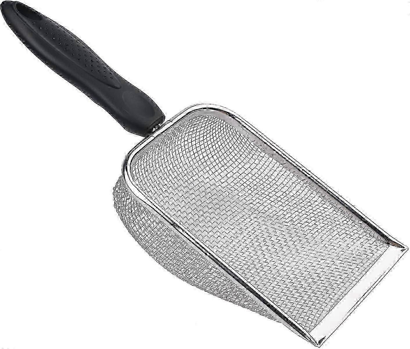 סקופ חול חתול נירוסטה עם רשת מסנן, חפירת חול זוחלים לכלי ניקוי פסולת לחיות מחמד