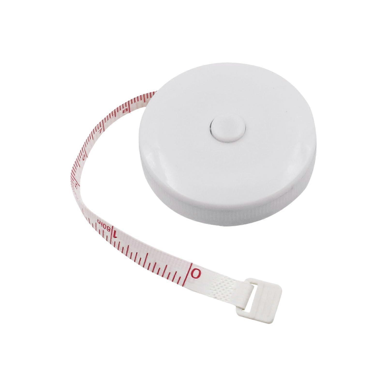 Tape Measure 150cm/60in, Double Scale, Retractable, Portable Sewing Tool, White Shell And Red