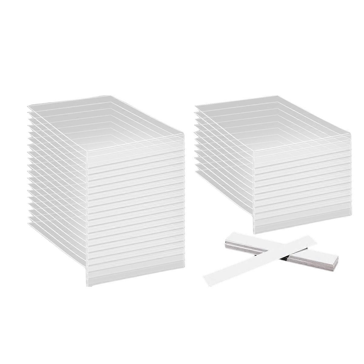30 Pcs Moveable Shelf Label Holders Clear Transparent Plastic Shelves Tags with 30 Insert Cards Pock