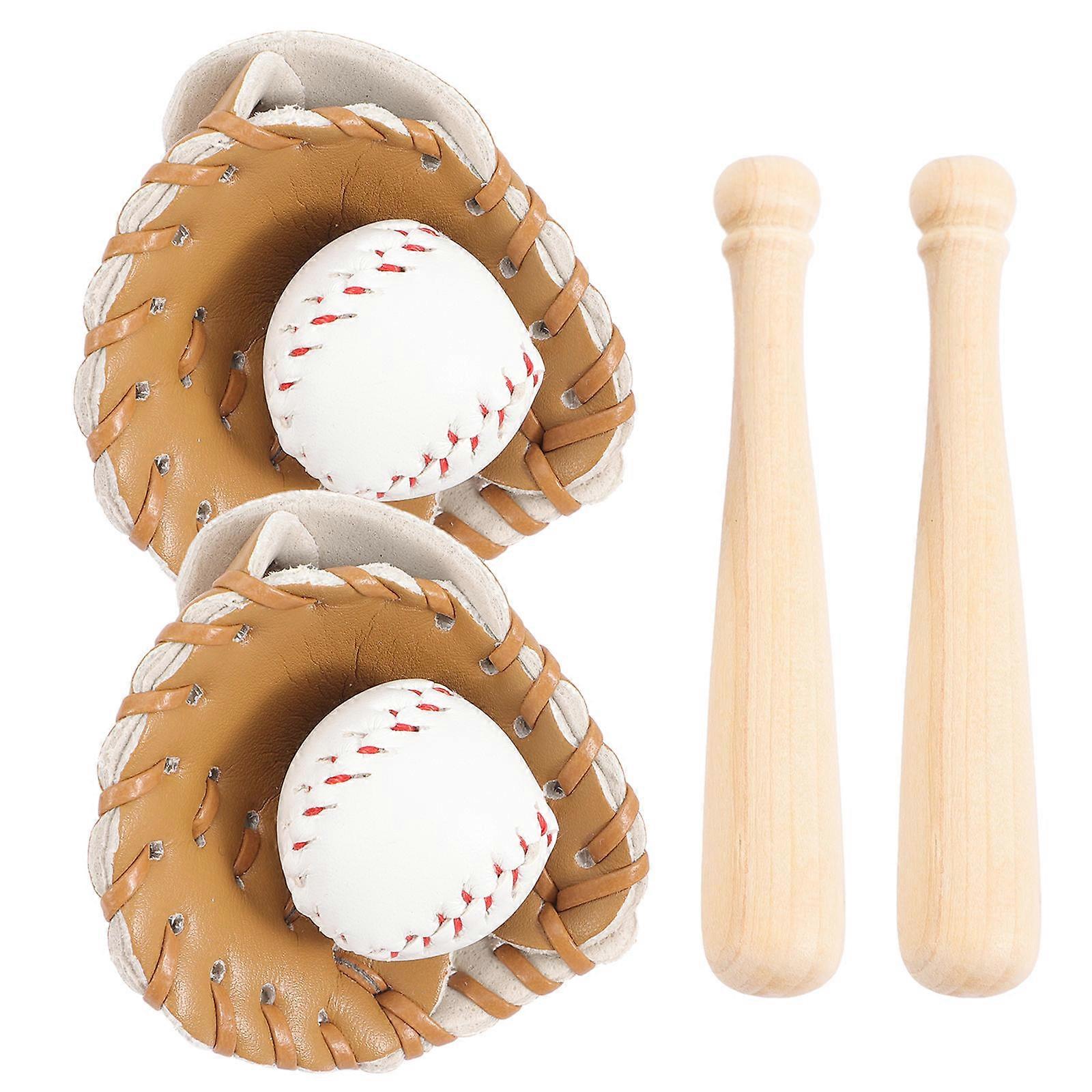 Mini Baseball Kit Mini Glove for Decoration 10Sets Toys