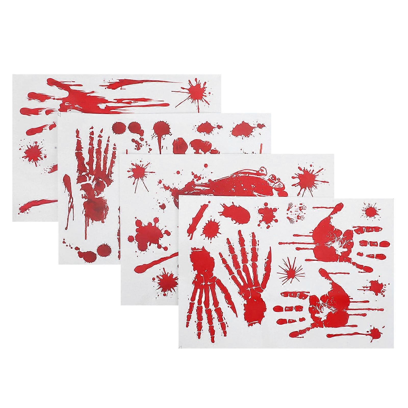 Bloody Handprint Window Sticker 4 Rolls Designed For Halloween Events Crafting Using High-Grade Material 50X35CM