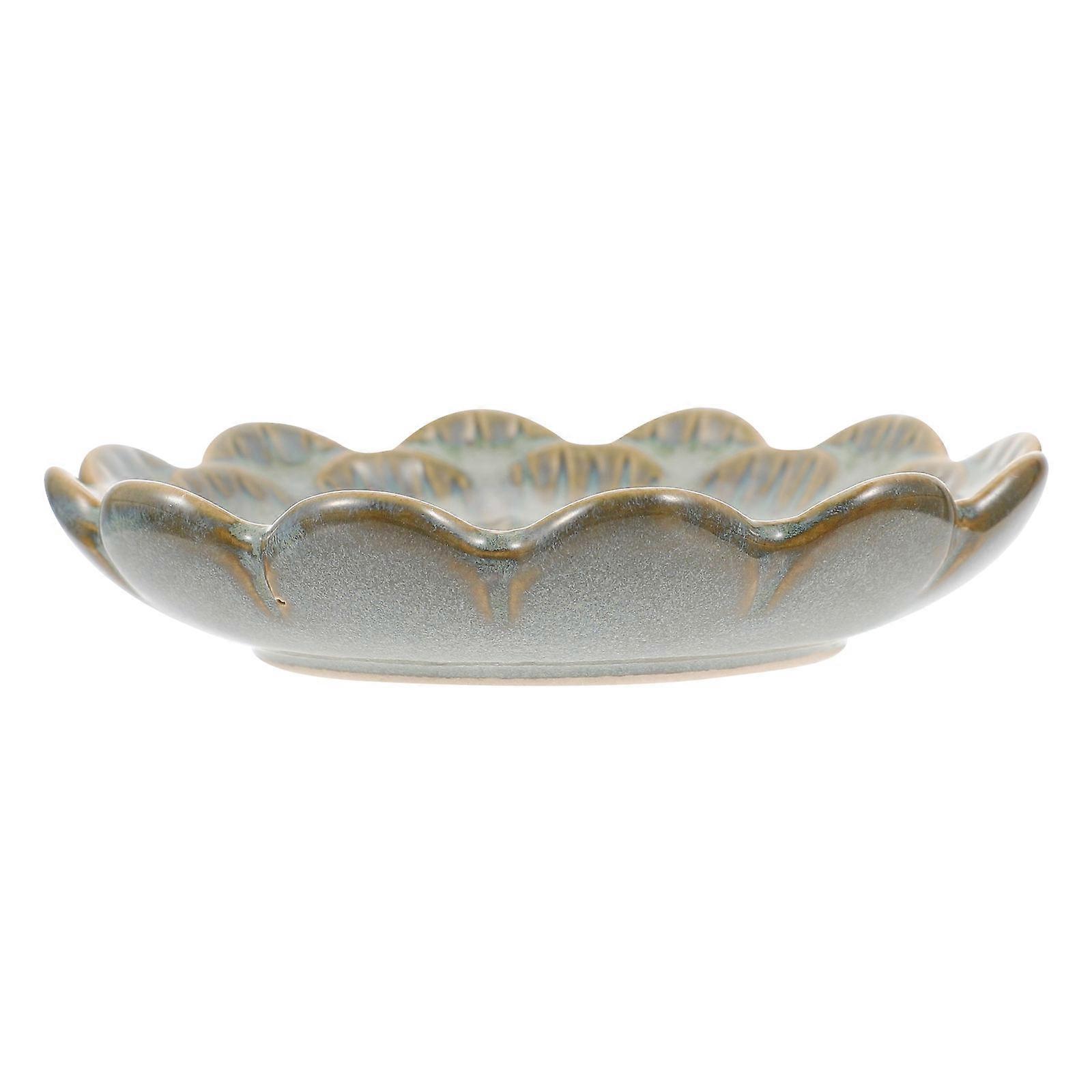 Ceramic Snack Dish Flower Shape Side Dish Plate for Home