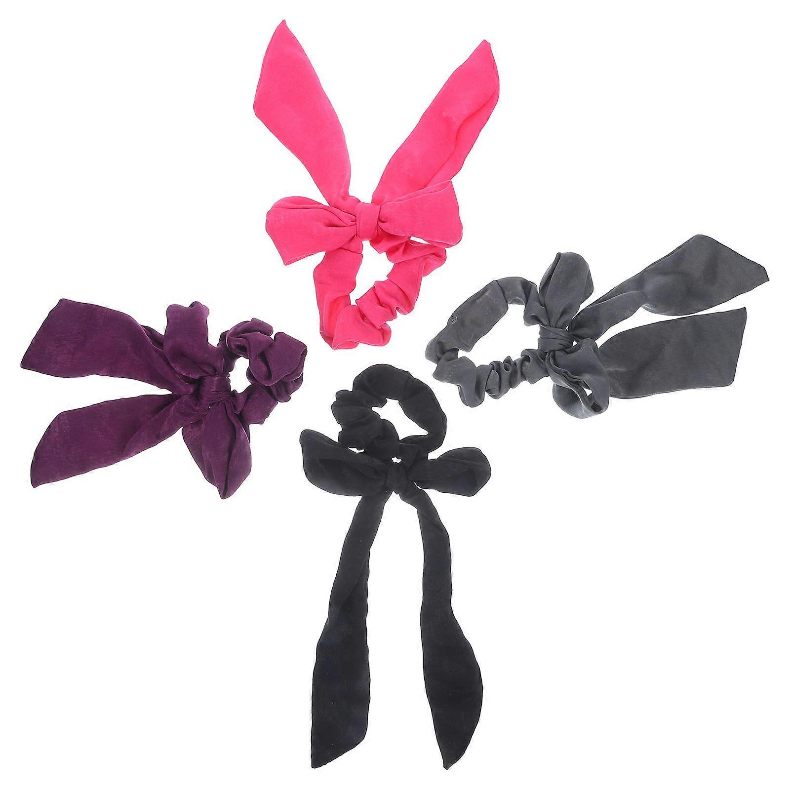 Bowknot Ribbon Ponytail Holders 4 Pcs Hair Accessories For Women And Girls In Simple Design Suitable For Any Occasions