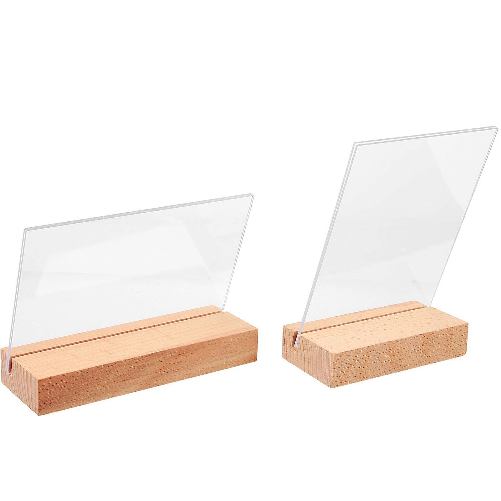 Desktop Vertical Photo Frame Transparent Double Sided 4Pcs Decorative Holder