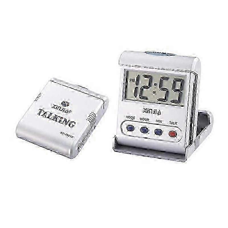 2 Pack Talking Clocks for Blind Elderly,Hearing Impaired Alarm Clock,English Language Battery Operated Digital Clock for Seniors
