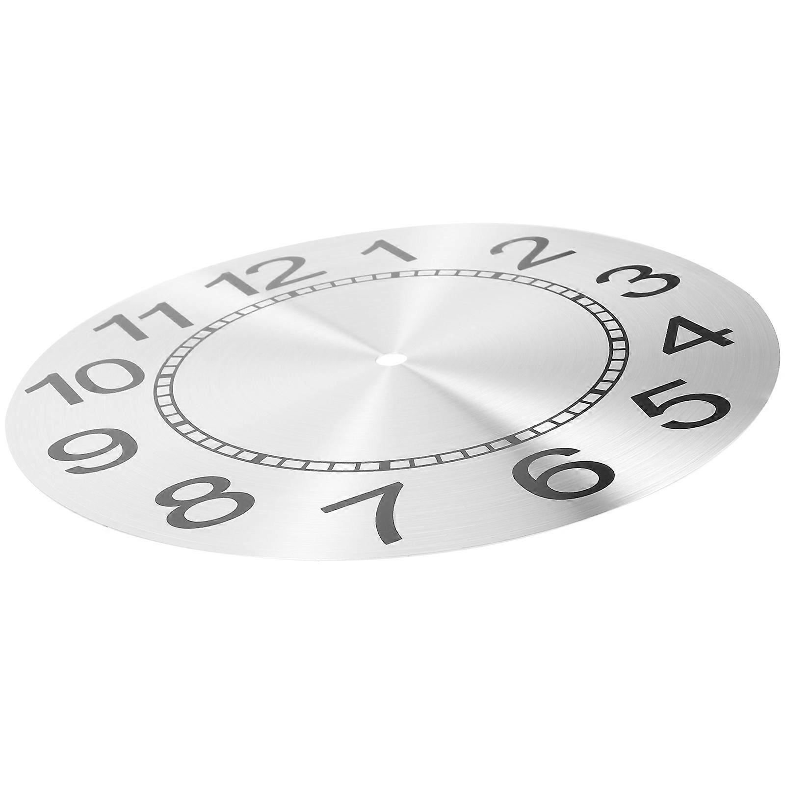 Wall Clock Dial Replacement Aluminum Clock Dial for DIY 2Pcs Silver Metal