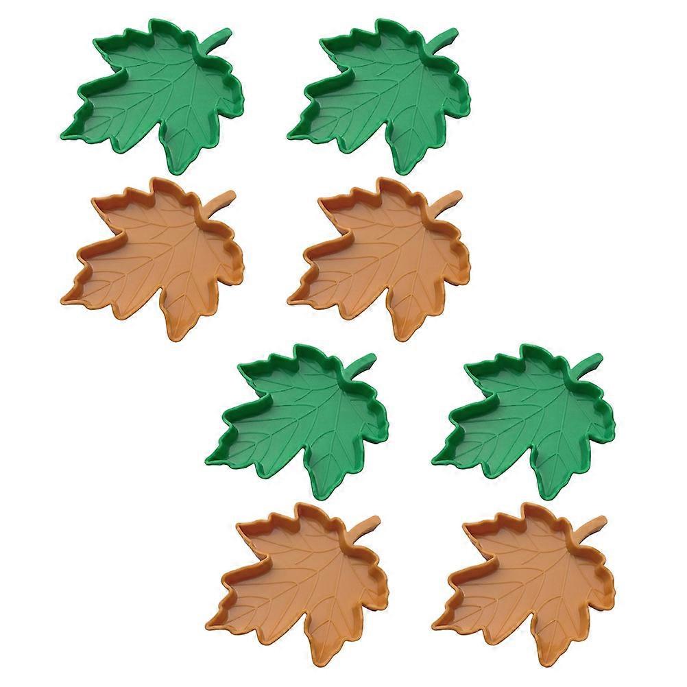 Water Dish for Reptile Tank Lightweight Material Maple Leaf Shape Reptile Bowl for Pet Owners Yellow 8Pcs